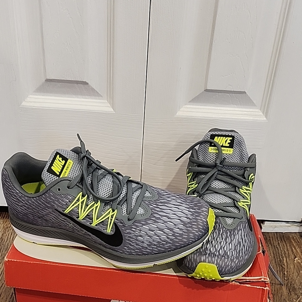 Nike Gray and Lime Athletic Sneakers